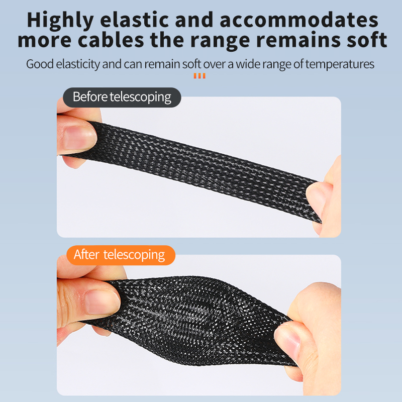 1/5/10M Black Insulated Braid Sleeving 6/8/10/30mm Tight PET Wire Cable Gland Protection Cable Sleeve Flame Retardant Nylon Tube