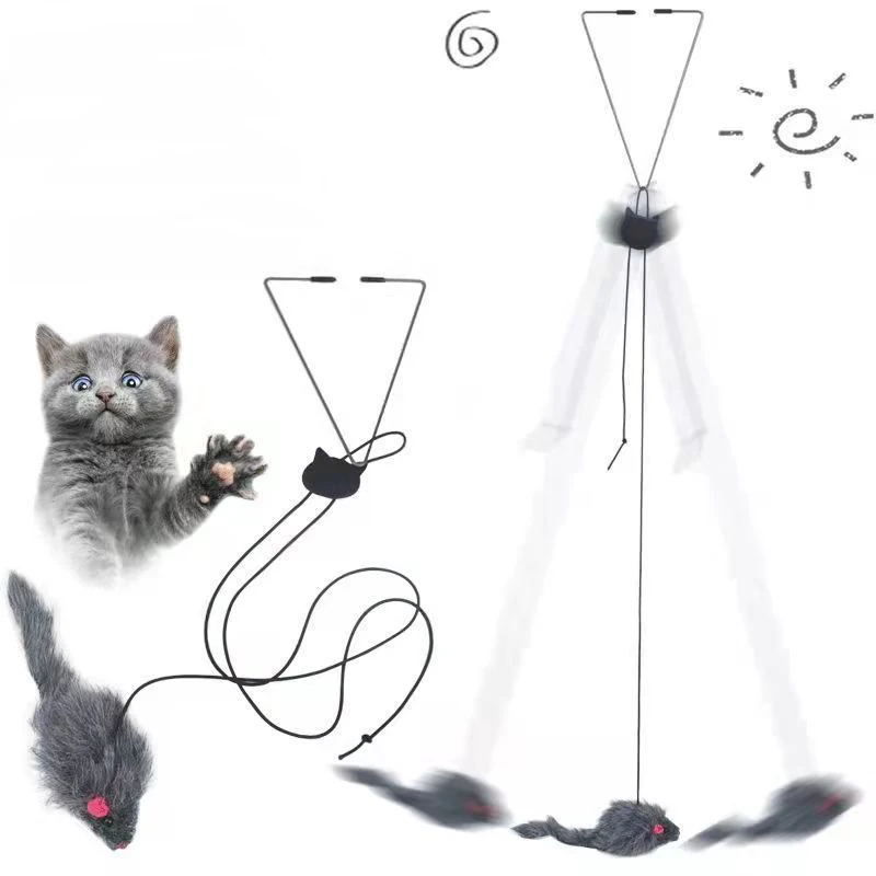 New Door Hanging Mouse Cat Toy Stress Relieve Living Hanging Toy for Living Room Hanging Kitten Funny Cat Rope