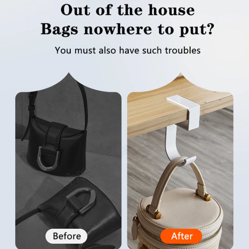 Portable Hanging Bag Hook Student Desk Side Hanging bag Artifact Removable mobile Handbag Holders Multi-functional Table Hook