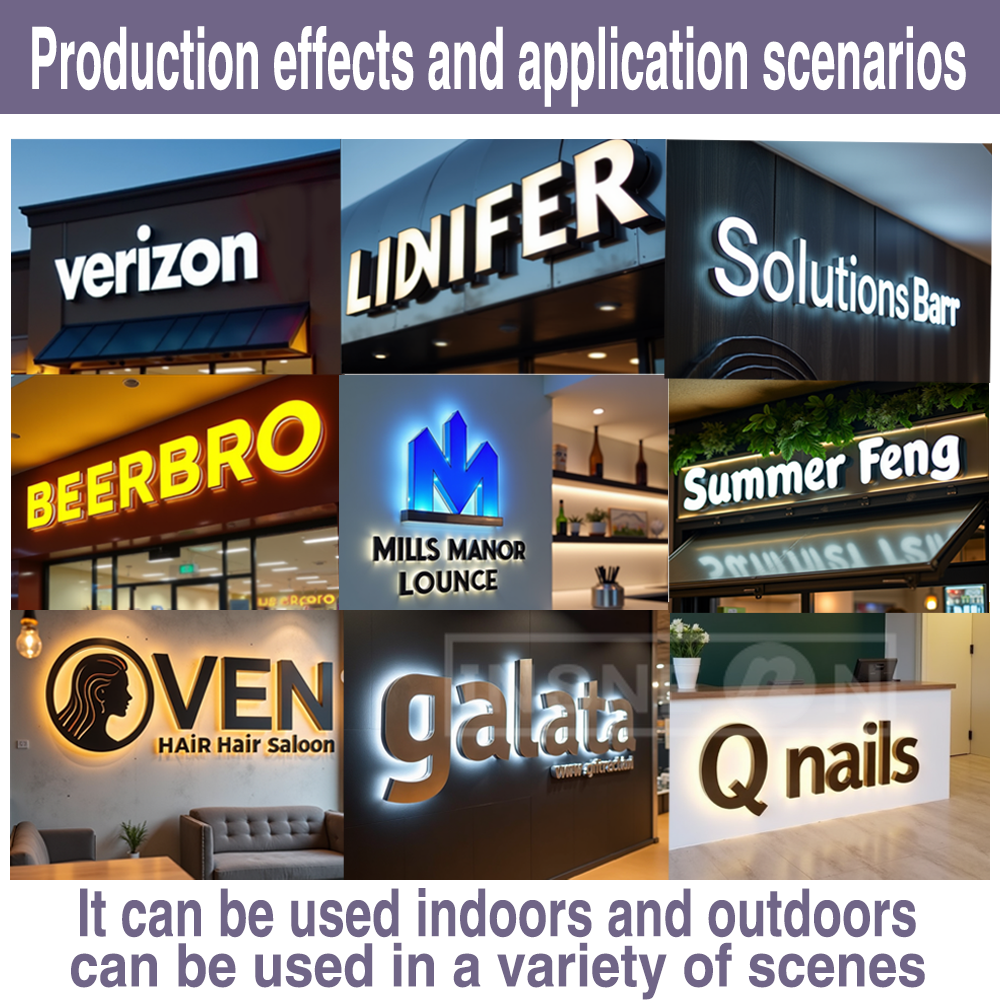 Custom Metal LED Sign Stainless Steel Luminous Lettering Outside Indoor Company Store Logo Wall Decor Illuminated Light Signage