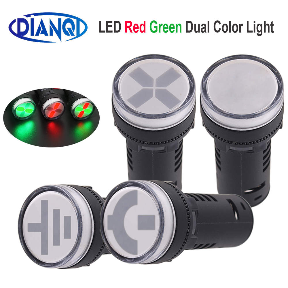 Mini DCAC220V12V rot/grün Dual-Farbe Schalter LED power Signal Licht arbeits Anzeige Notfall Signale Lampe 22mm AD16-22SS