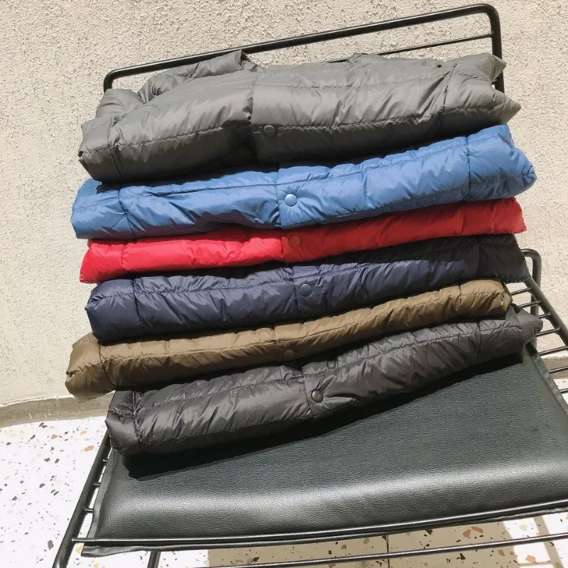 2023 nouveau automne hiver 90% duvet de canard blanc léger emballable col rond Variable col en v hommes manteau doublure chaude doudoune