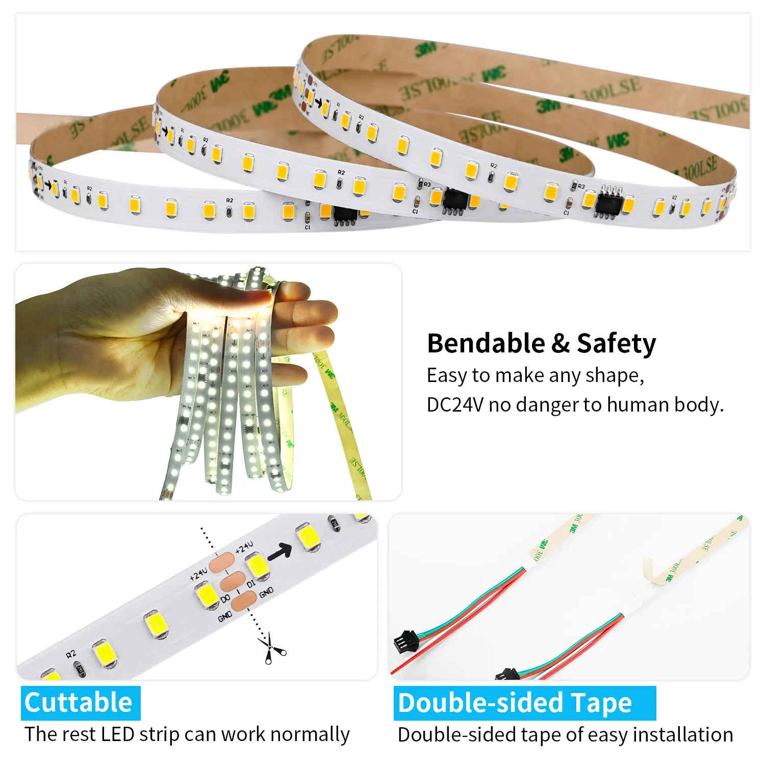 Tira de luces LED que fluye de agua corriente WS2811 de 10m SMD2835 juego de lámpara lineal Flexible direccionable de píxeles de carrera de caballos 120LEDs/m DC24V