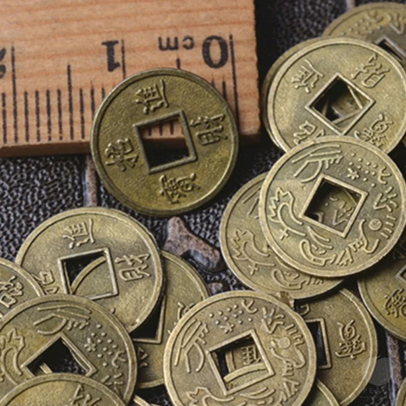100 Pcs 골동품 동전 공예 풍수 동전 건강 부 매력에 대한 고대 중국 I Ching 동전