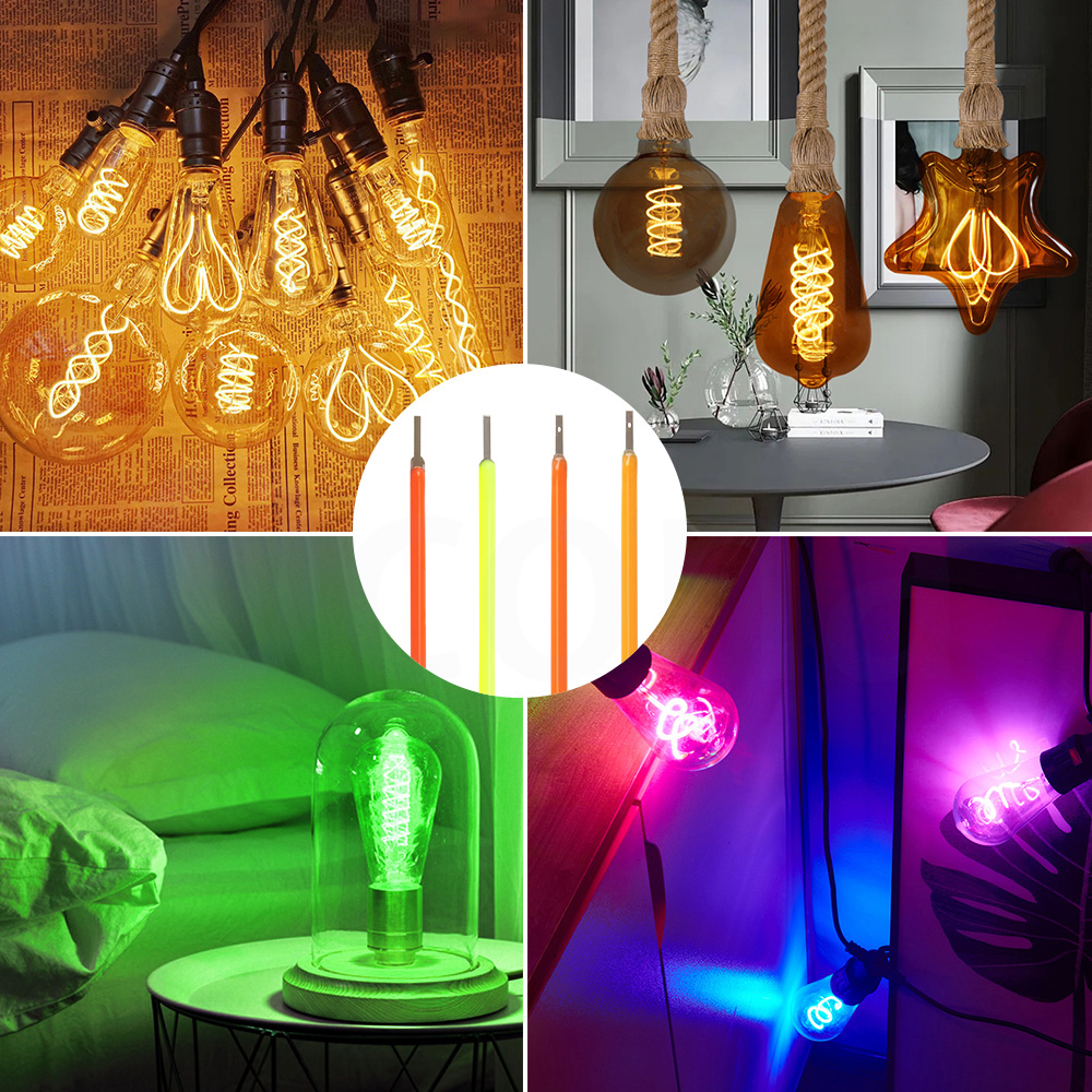 5 stuks flexibele COB LED gloeidraad DC 3V voor retro Edison lamp spiraal DIY diode verlichting 40mm 180mm 300mm roze warm wit rood blauw