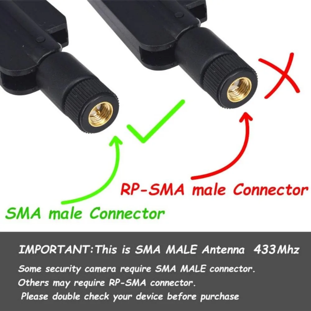 Antena plegable omnidireccional de alta ganancia, 18dBi, 433MHz, conector macho SMA para Sensor inalámbrico, módem enrutador de red