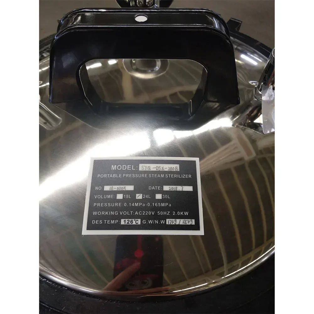 18 24 30 リットルステンレス鋼オートクレーブ 24l ポータブル蒸気滅菌器
