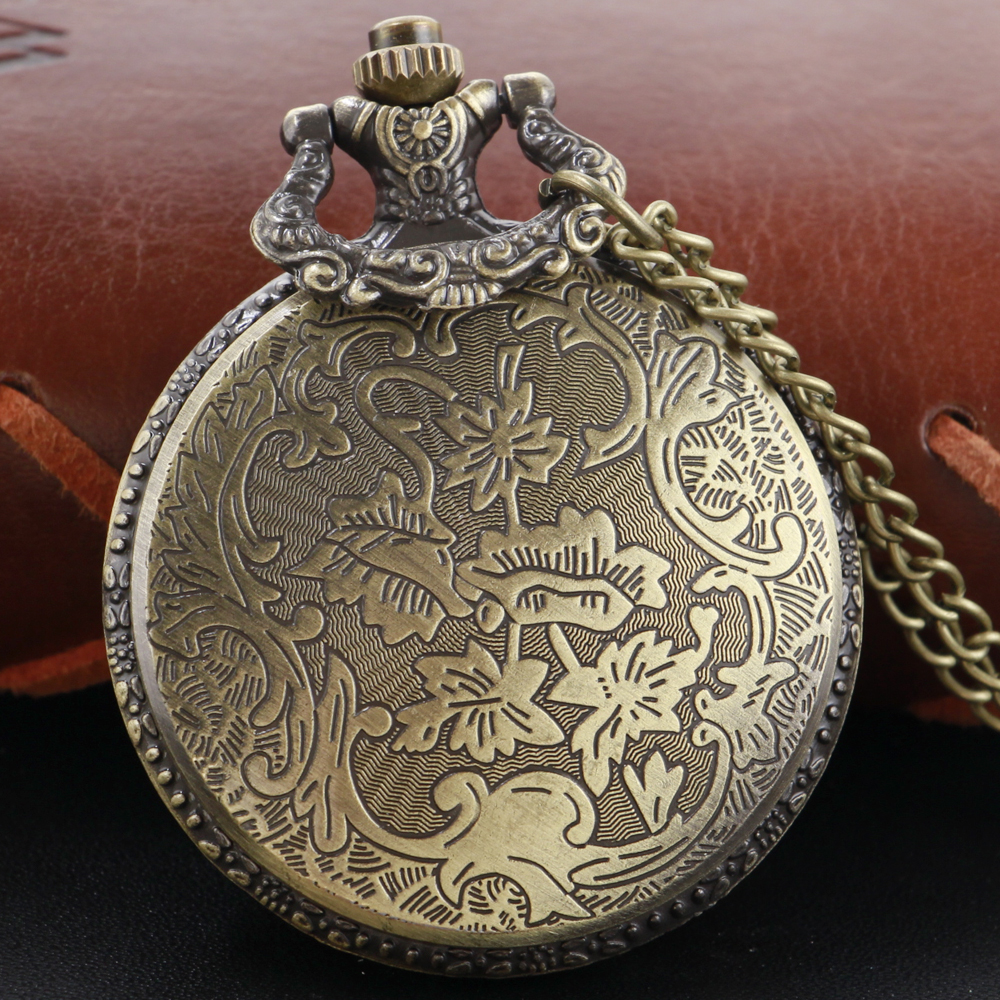 Alchemist oco steampunk relógio de bolso de quartzo caixa de bronze colar pingente relógio corrente masculino e feminino presente de natal reloj