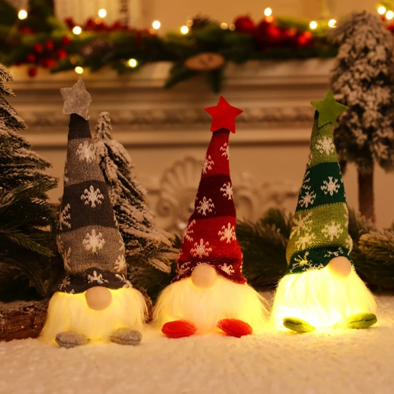 새로운 6 스타일 빛나는 그놈 크리스마스 얼굴없는 인형 메리 크리스마스 홈 인테리어 Navidad Natal 선물 새해 크리스마스 선물
