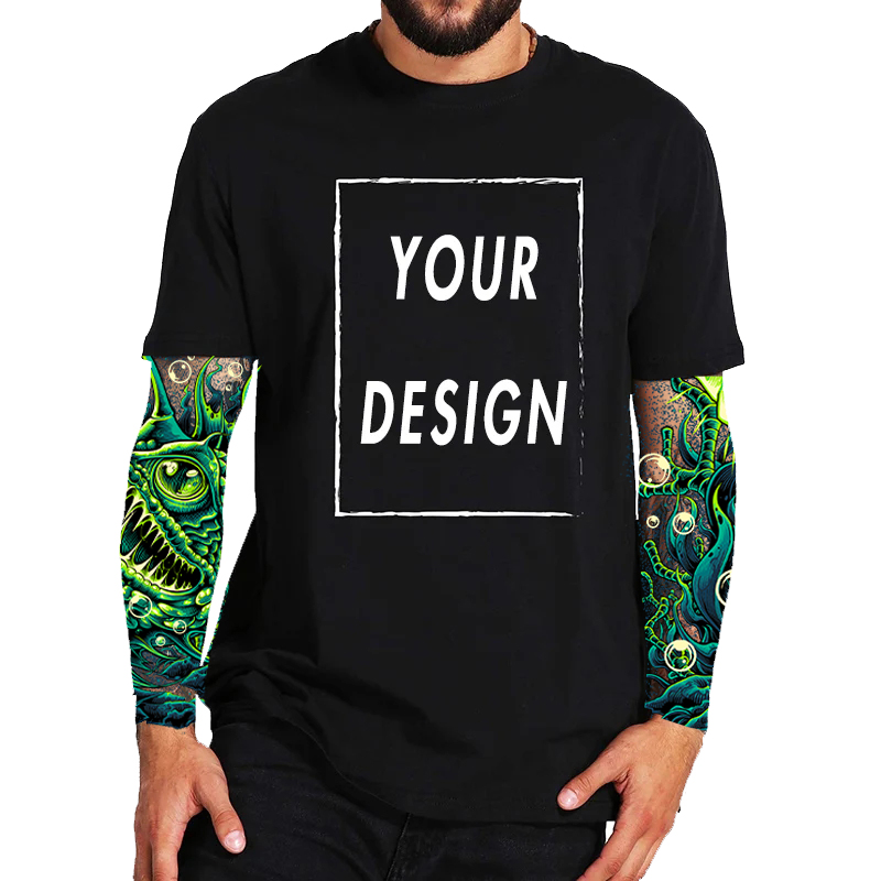 Maj Rozmiar UE 100% bawełna Niestandardowa koszulka Zrób swój projekt Logo Tekst Mężczyźni Kobiety Drukuj Oryginalny projekt Prezenty Tshirt