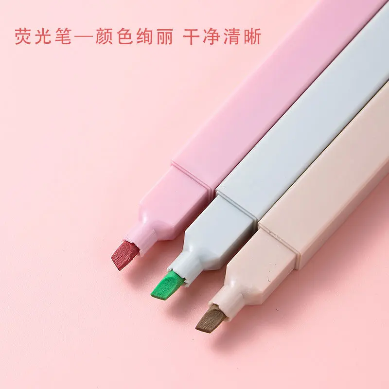 6/12Pcs Pastell Farbe Highlighter Stift Doppel spitze Marker Stifte Fluoreszierende Stift Zeichnung Textmarker Nette Schreibwaren Schule Liefert