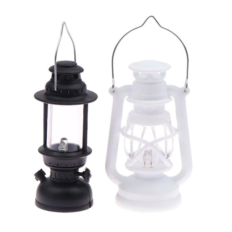 1PC 6cm Mini Led Retro Glowing Pony Lantern Simulation Cande Light Night Light Dollhouse Miniature Kerosene Lamp Home Decor Toy