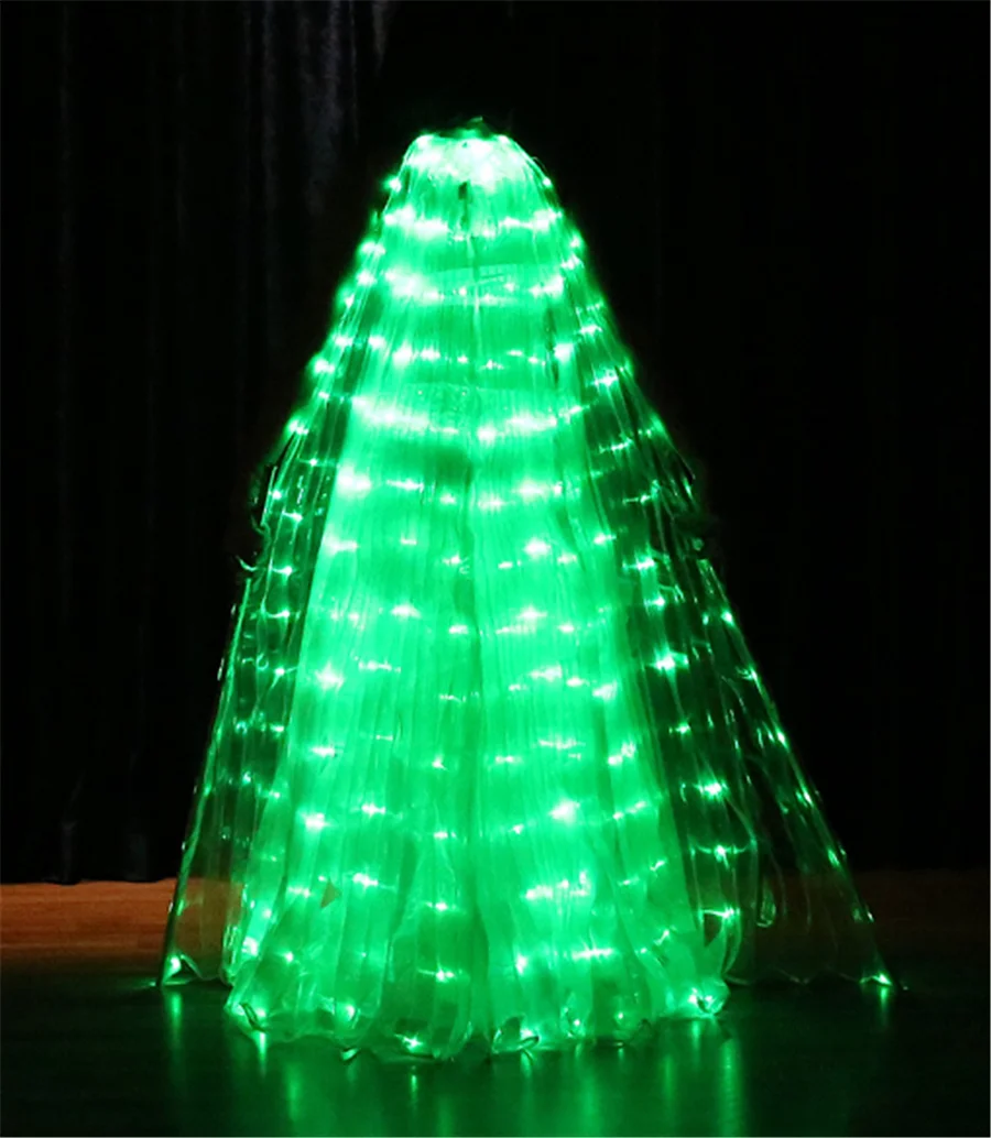 Asas eletrônicas de Isis para Mulheres, Dança Dividida LED Light, Adereços para Dança do Ventre, Asa Brilhante com Varas, 360 °
