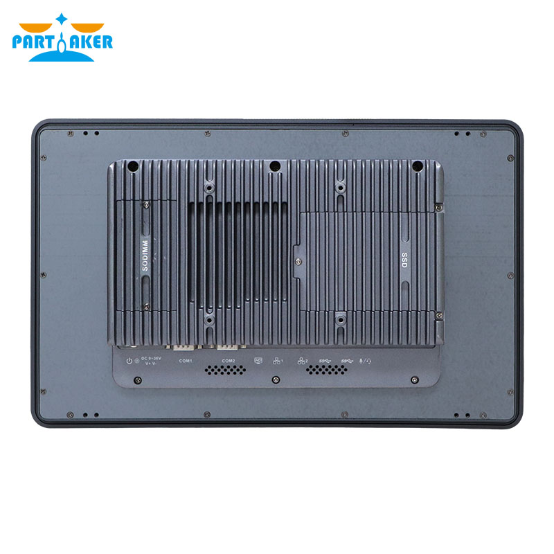 Partaker 15.6インチ産業用パネルPC I7 10810U I5 10310U I3 10110U J6412 TPM2.0 デュアルLAN 9～36V TPM2.0抵抗膜式タッチスクリーン