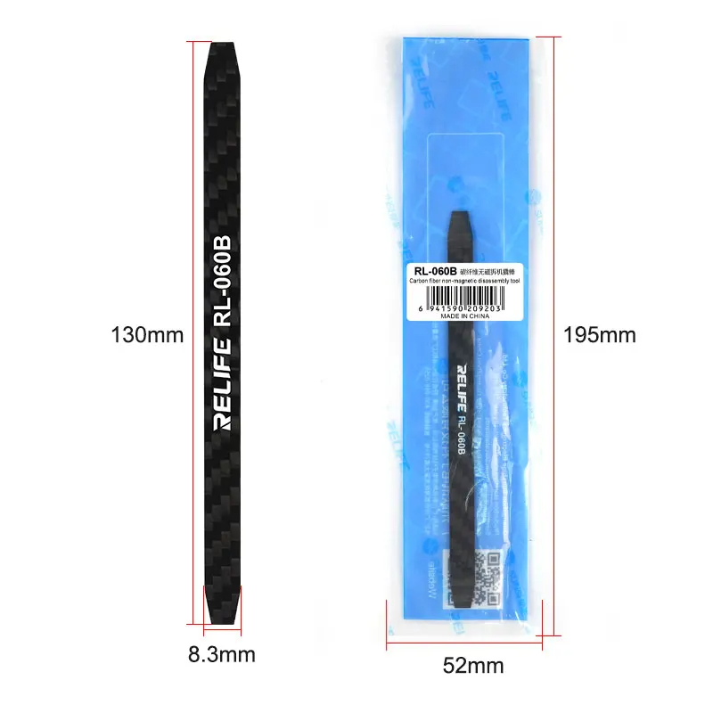 RELIFE RL-060B カーボンファイバー非磁性解体バール電話コンポーネント LCD スクリーン開口部バックカバー分解ツール