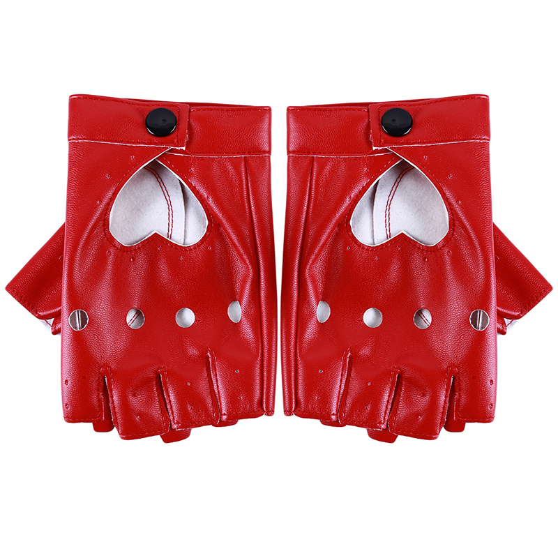 Guantes de cuero Guantes Mujer para mujeres niñas rojo negro blanco amoroso corazón Guantes para mujeres