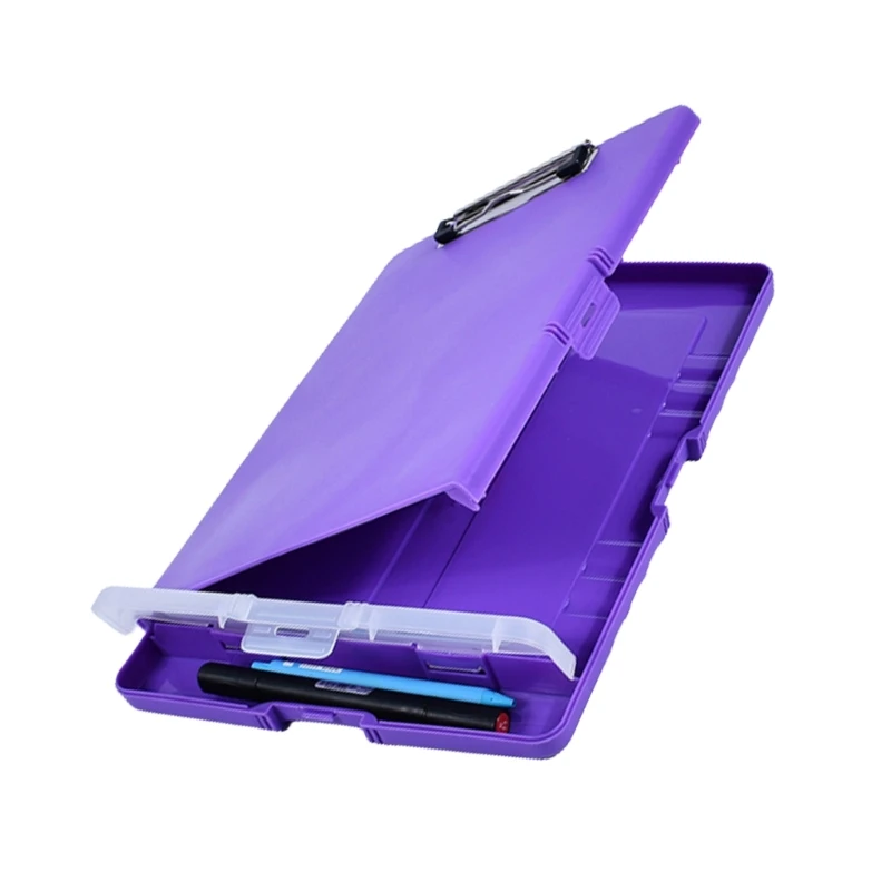 Portable File Organizer Case with Clipboard and Pen Box File Clipboard Writing Pad with File Case for Hospital Warehouse