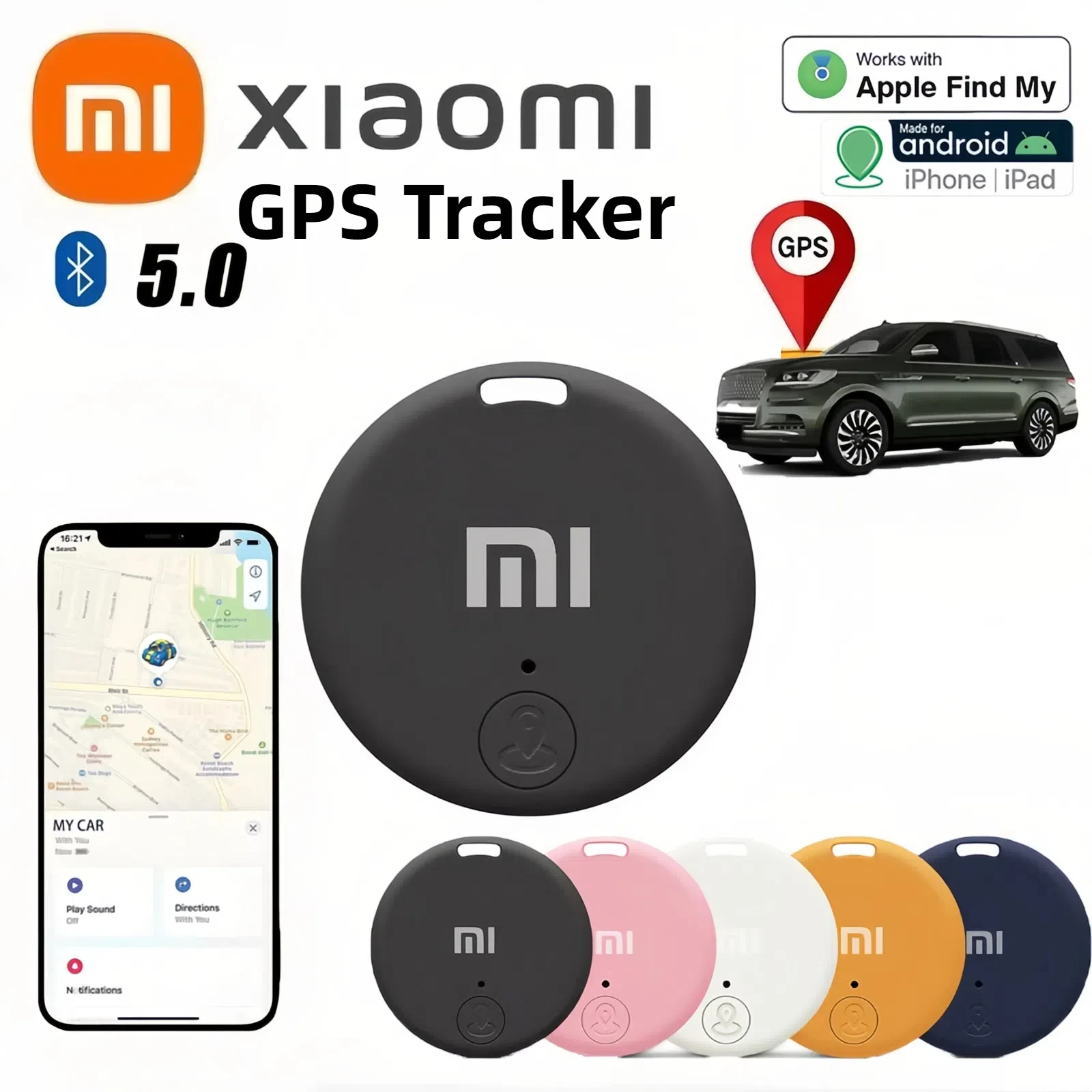 Xiaomi Mini rastreador GPS Bluetooth 5,0 dispositivo GPS antipérdida seguimiento de coche para IOS Android localizador inteligente accesorio 2025 nuevo