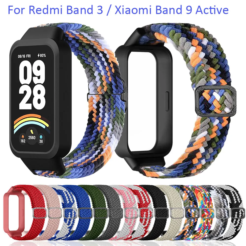 Нейлоновый ремешок для часов Redmi Band 3/Siaomi Band 9, активная металлическая пряжка, ремешок для часов correa, браслет