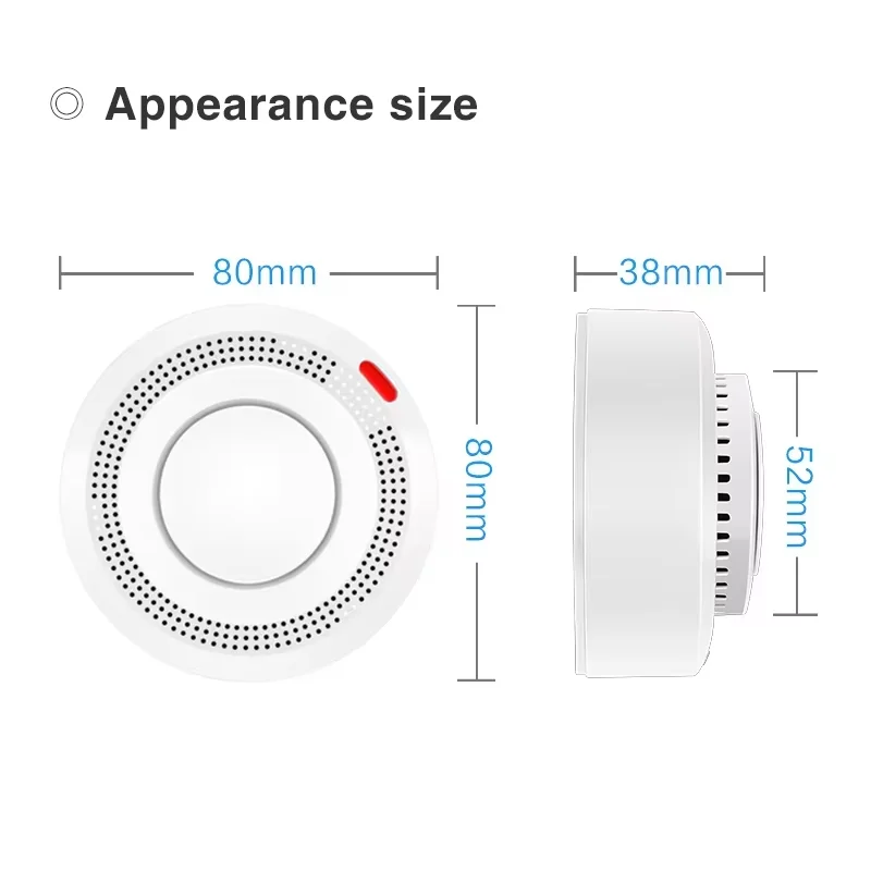Tuya-Detector de humo inteligente Zigbee, monitoreo en tiempo Real para el hogar, notificación de alarma remota, Control por aplicación, funciona con necesita concentrador Zigbee