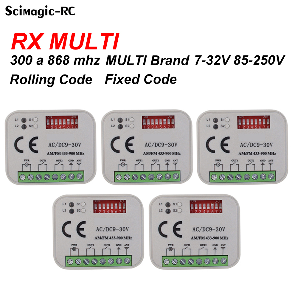 1-5 stücke SMG-662 rx multi empfänger 300-900mhz universal für garagentor tor fernbedienung 2ch momentaner 12v 24v 220v schalter