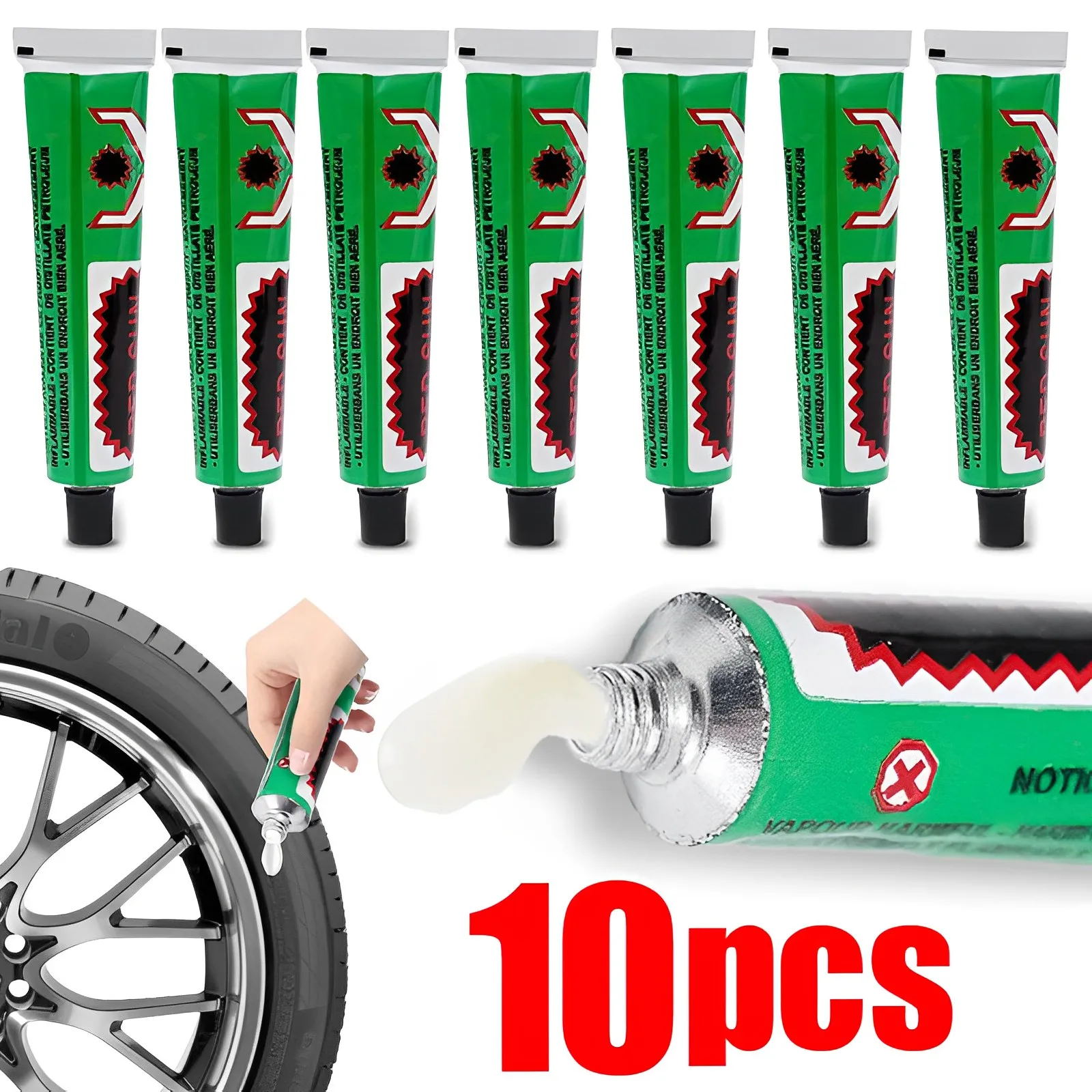 Pegamento Universal para reparación de neumáticos, herramienta de pegamento para reparación de neumáticos, accesorios para automóviles, tubo interior de neumáticos, 1/10 Uds.