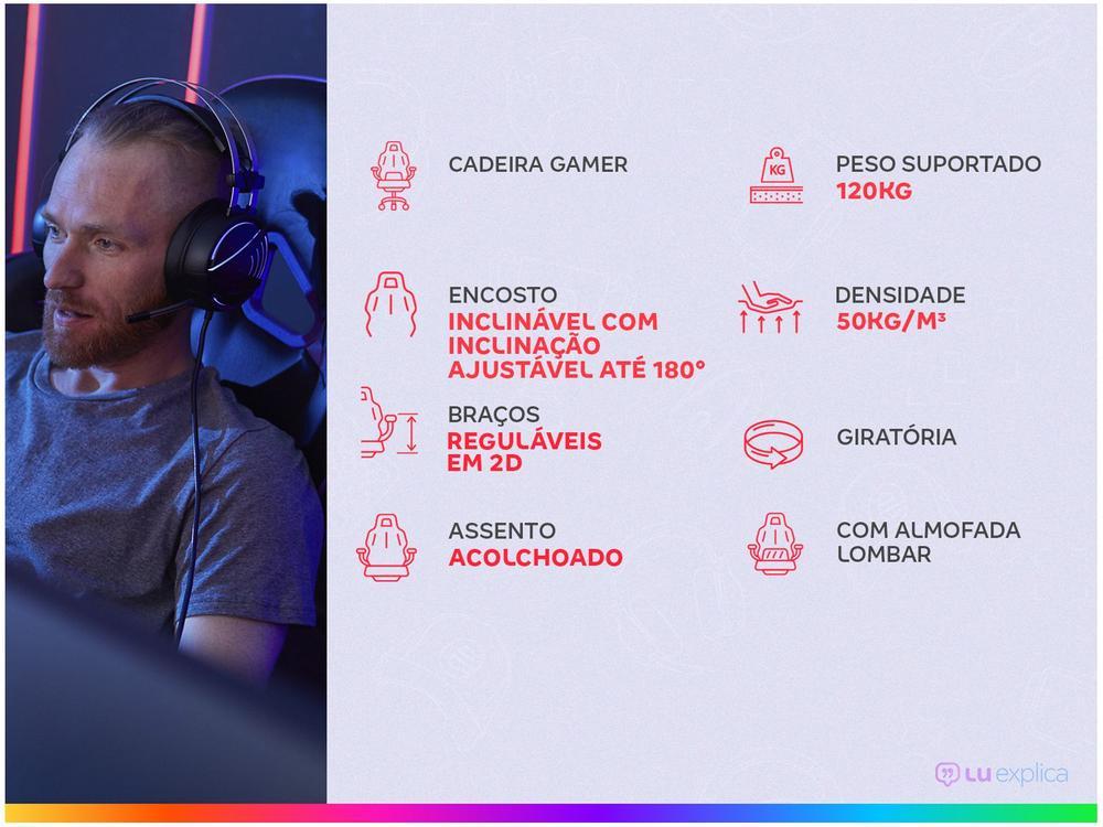 Cadeira Gamer Reclinável Preto e Azul GAM-AZ1 AC Comercial