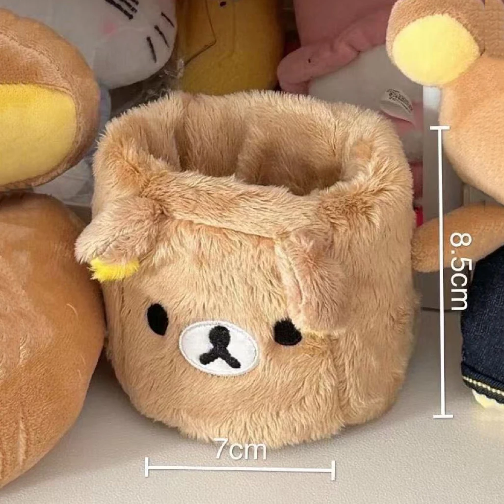 Portalápices de felpa, contenedor de bolígrafos y cosméticos, accesorios de escritorio Kawaii, organizador de oficina, caja de almacenamiento de papelería para niños, regalo