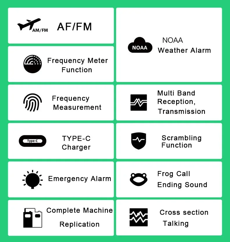 Quansheng UV-K6 Walkie Talkie 5W Radio de banda aérea Tyep C carga UHF VHF DTMF FM Scrambler NOAA frecuencia inalámbrica Radio CB bidireccional