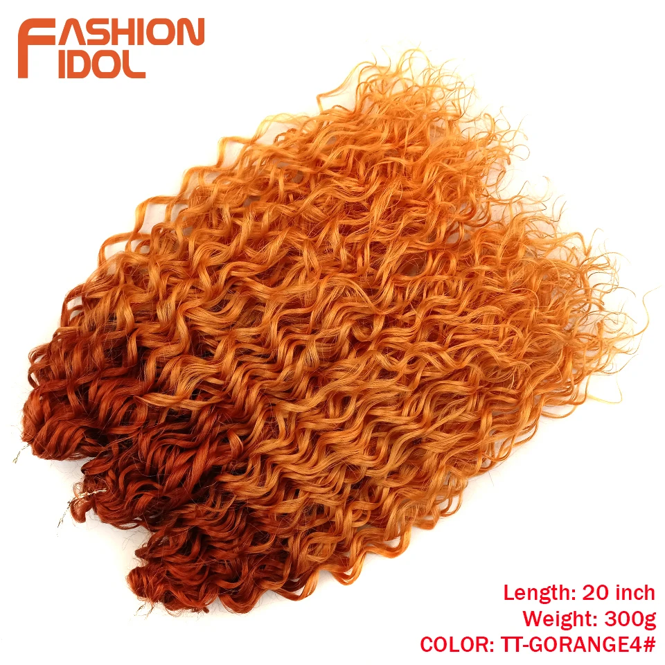 MODE IDOL Tiefe Welle Twist Häkeln Haar Synthetische Afro Lockige Häkeln Zöpfe Ombre Orange Flechten Haar Extensions Für Frauen