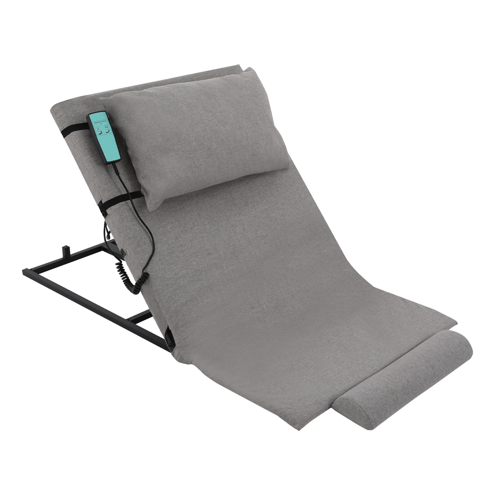 Encosto de elevação elétrico com controle remoto com fio para enfermagem de pacientes |   2-80 °   Assistente de elevação de cama Suporte traseiro Riser |   Cinza/Verde