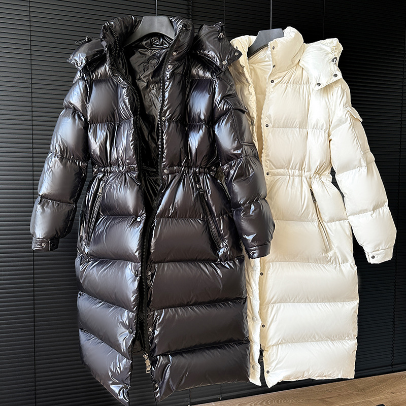 ยาวผู้หญิงฤดูหนาวลงเสื้อแจ็คเก็ตSlimเอว 90 เป็ดสีขาวลงหรูหราCoat 2024 Windproofกันฝนหนาใหม่Outerwear