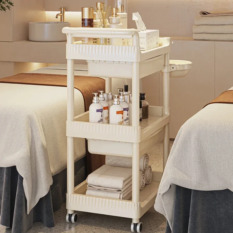 Chariot de rangement pour salon de coiffure, chariot à outils multicouche, équipement de beauté stable, rangement pour salon de coiffure
