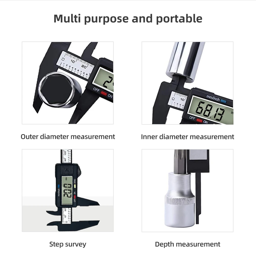 Calibrador Vernier Digital de 0-150mm, regla electrónica, micrómetro, herramienta de medición de profundidad, instrumento de calibre de 6 pulgadas