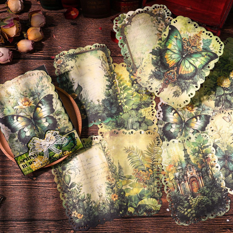 Mr. Paper 4 Style 20 Stück/Packung, leichtes Papiermaterial, Papier, amerikanische Vintage-Pflanze, Blume, Schmetterling, DIY-Handbuch