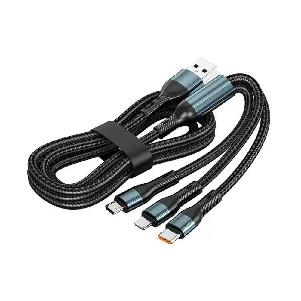 Cable de carga de 120W para Apple, Cable de datos de carga rápida, compatible con Android, V3R8