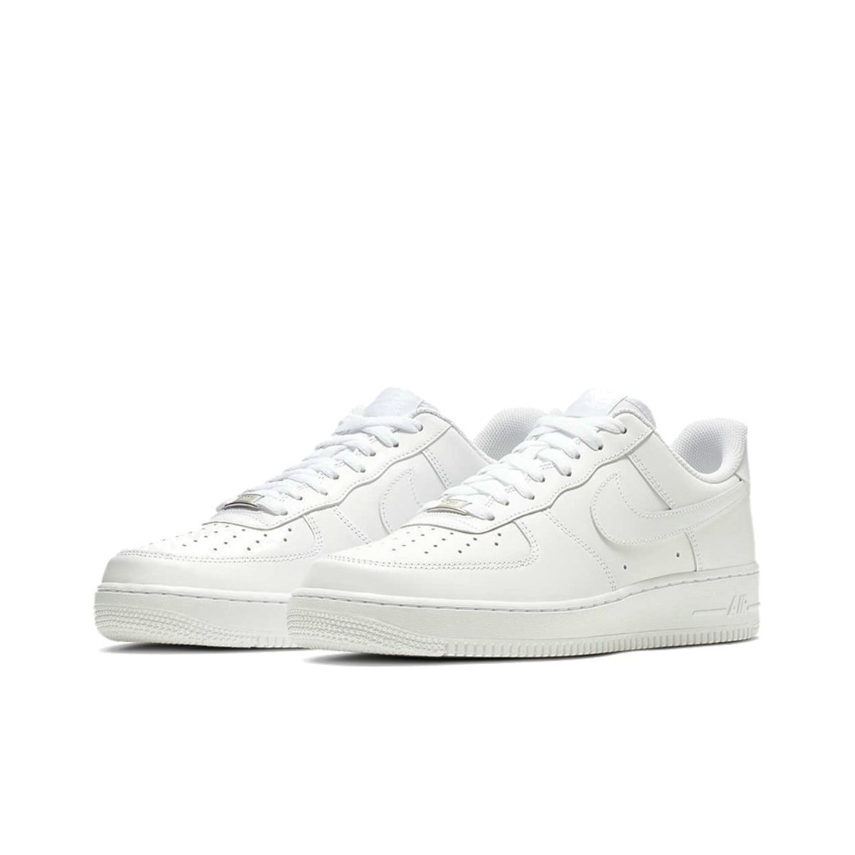Nike Air Force 1 07 Low Top รองเท้าสเก็ตบอร์ดบุรุษสตรีคลาสสิก Retro Casual รองเท้าผ้าใบ Premium Pure White Colorway