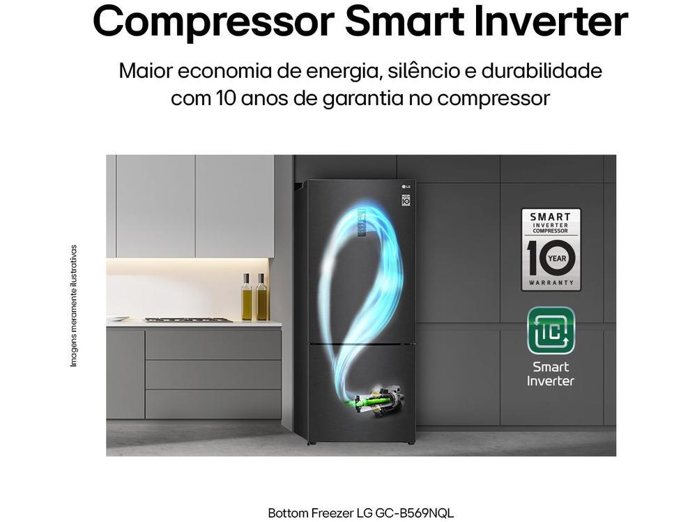 Geladeira/Refrigerador LG Frost Free Smart Preta - 110V