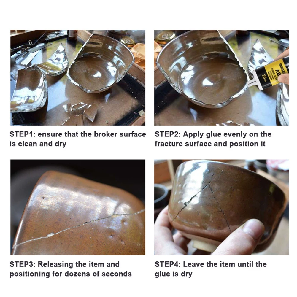 Adhesivo AB de resina epoxi, resistente al agua y a altas temperaturas, reparación multiusos, pegamento de tubo de empuje, carpintería, bricolaje, 1-10 Uds.