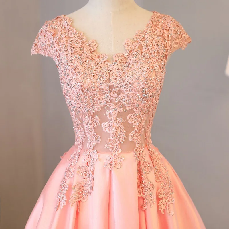 J139 ใหม่ 2025 Sweet Memory สีชมพูอย่างเป็นทางการสําหรับพรหมซาตินลูกไม้ความยาวชุดแต่งงานยาวค็อกเทลชุด