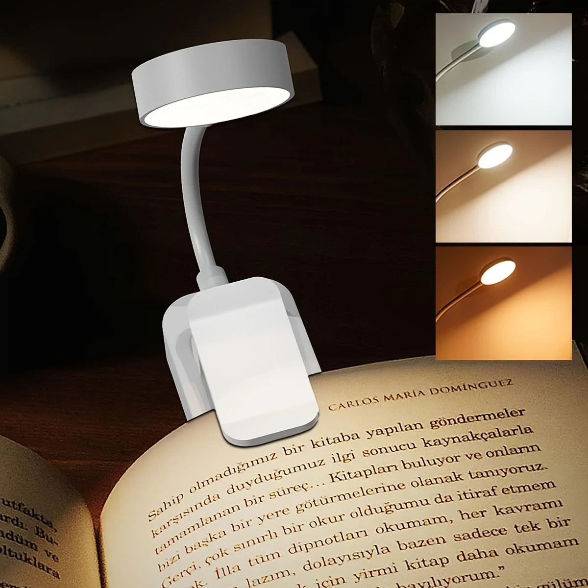 โคมไฟหนีบหนังสือแบบพับได้ขนาดเล็ก ชาร์จผ่าน USB ไฟ LED สำหรับอ่านหนังสือกลางคืน 3 โหมด ป้องกันดวงตา ปรับความสว่างได้แบบไม่มีขั้นบันได ยืดหยุ่นได้ เหมาะสำหรับอ่านหนังสือในห้องนอน