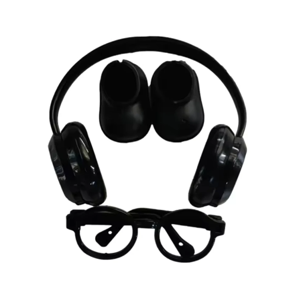 Diy acessórios de boneca de pelúcia para labubu v1 v2 v3 sapatos sem lentes óculos elegante conjunto de fone de ouvido de plástico presente de aniversário sem bonecas