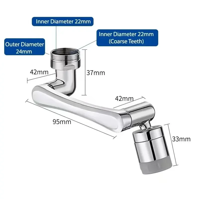 1080 °   Universal Rotation Wasserhahn Sprayer Kopf Extender 22mm Adapter Waschbecken Belüfter Bubbler Düse Küche Wasserhahn