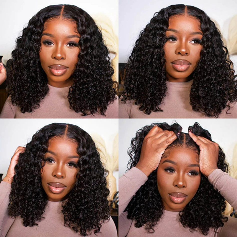 12A Diepe Golf Bundels Braziliaanse Menselijk Haar Weave Kinky Krullend Nat En Golvend Menselijk Haar Bundels 100% Remy Haar extensions