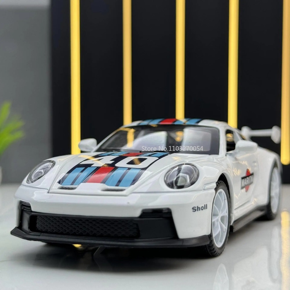 1/32 911 gt3 simulação liga modelo carro brinquedo diecast metal com som e luz carros esportivos brinquedos modelos crianças presentes coleção