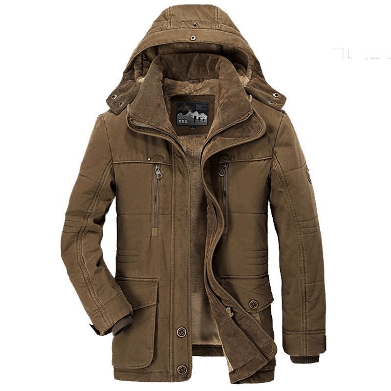 Hoge Kwaliteit Lange Winterjassen Heren Jas Warme Capuchon Dikke Jas Man Casual Cargo Overjas Thermisch Winter Parka Heren