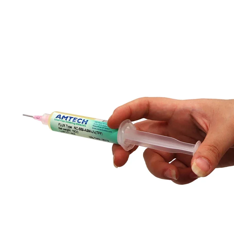 Bezhalogenowy topnik 10cc Amtech NC-559-ASM No-Clean do lutowania SMD BGA Reballing Topnik lutowniczy Nc 559