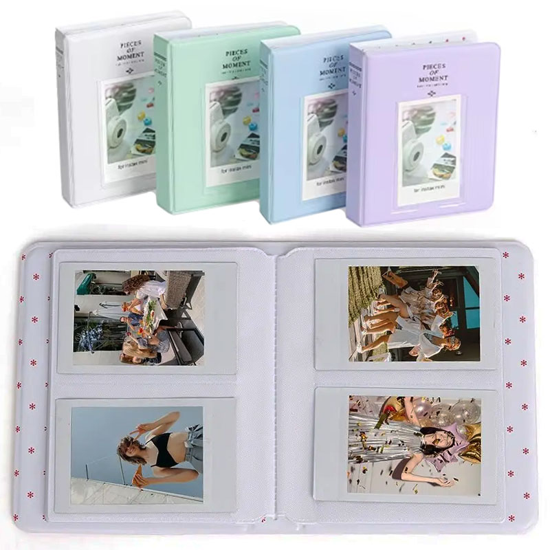 Álbum de fotos com 64 bolsos, câmera instantânea, 3 polegadas, armazenamento de fotos, selos, cartões, para fujifilm instax mini 12/11/9/8