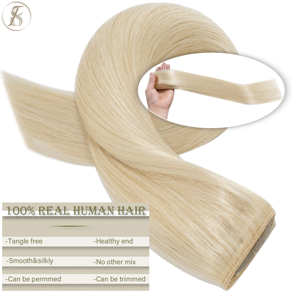 TESS 40-60g 10 "-24" คลิปต่อผมมนุษย์ผมคลิป 3/4 Full Head Hairpiece คลิปธรรมชาติผมส่วนขยาย Healthy End