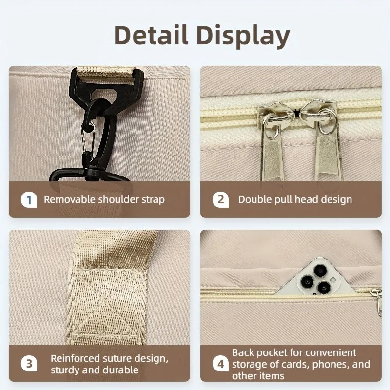 Bolsa de viagem multifuncional de grande capacidade com alça de ombro ajustável, bolsa de ginástica casual de nylon durável para esportes